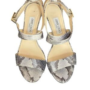 Jimmy Choo Gray Snakeskin Women's Sandals size 41(11) USA